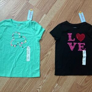 Cat & Jack Green and Black Kids' T-Shirts Set